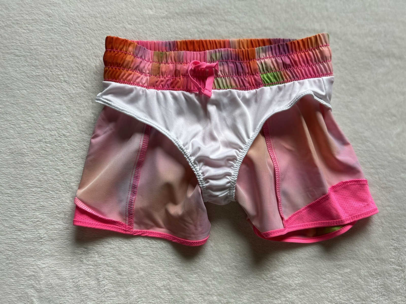 Athletic Works Girls Pink Moisture Wicking Running Shorts with Liner Sz S (6-6X)