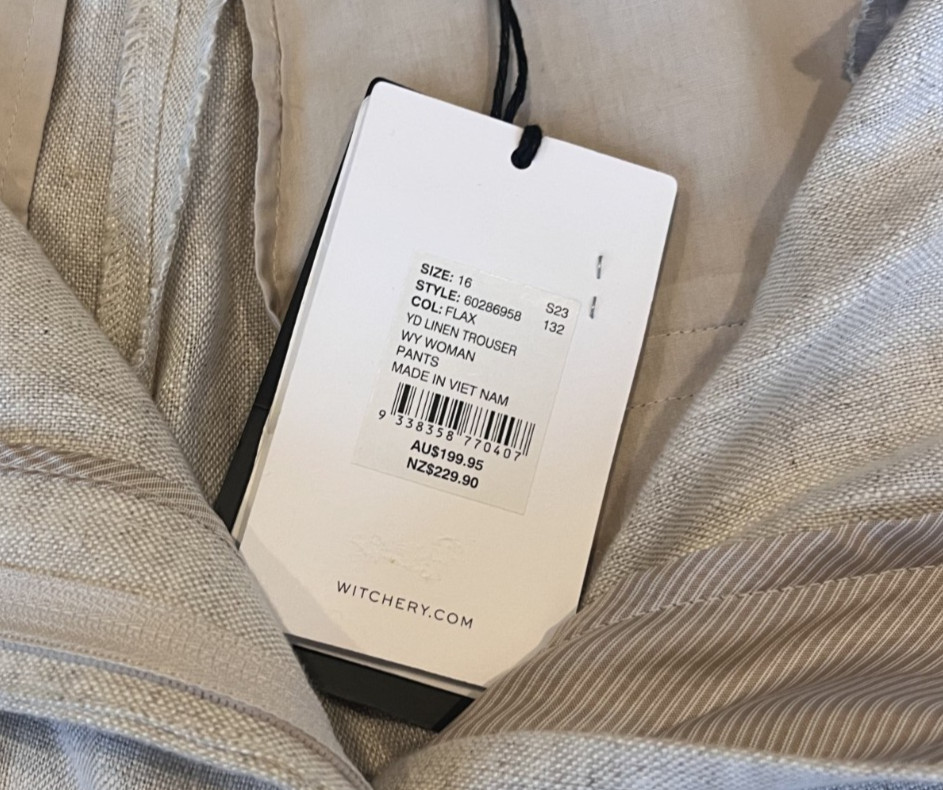 Witchery Size 16 100% Linen Blend Wide Leg Tailored Pants **SEE DESCRIPTION**