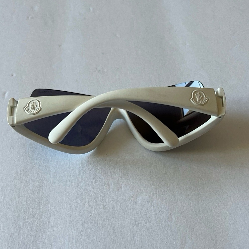 MONCLER Vyzer ML0269 21C UNISEX SEMI RIM SUNGLASSES WHITE PRE-OWNED EXCELLENT