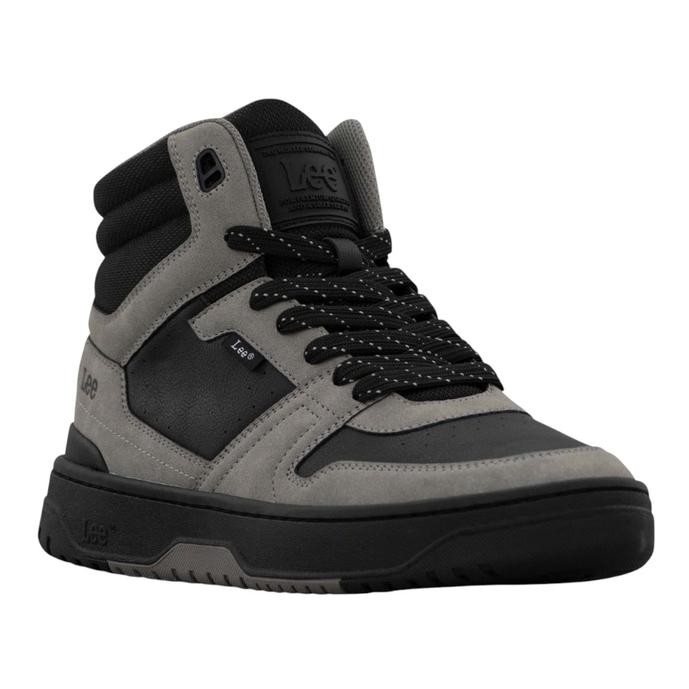 Lee Fast Lane Mid Lace Up Mens Black Sneakers Casual Shoes M000083-0040