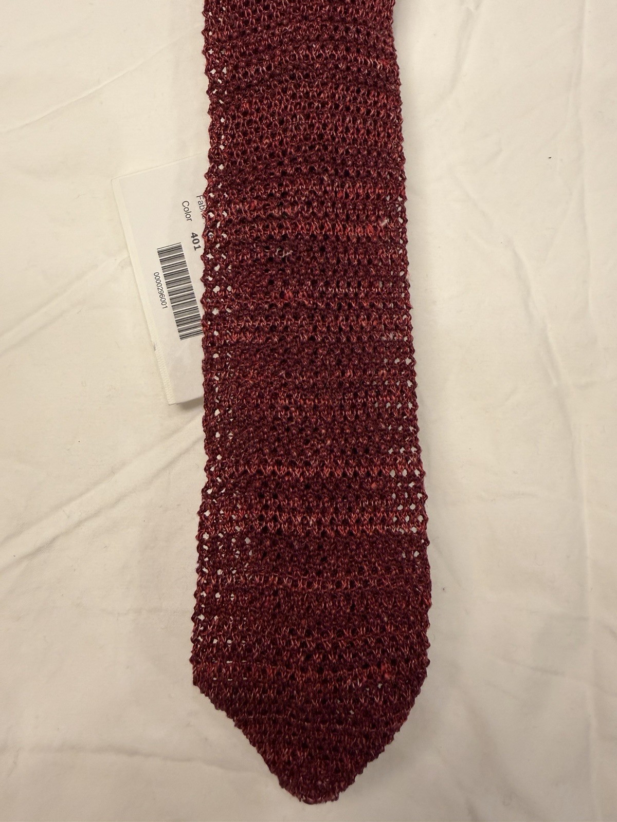 Michael Bastian Red Cotton Linen Knit Necktie 2.25 In.