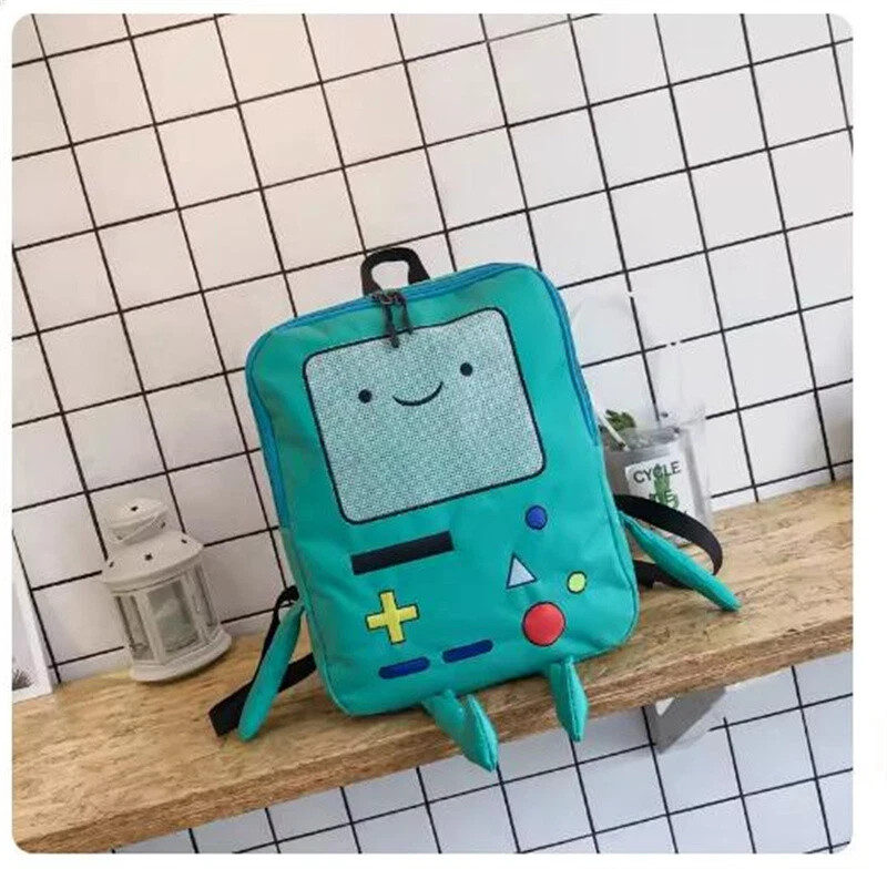 HOT Ladies Backpack Canvas Backpack Anime Adventure Time Beemo BMO Kawaii Bag