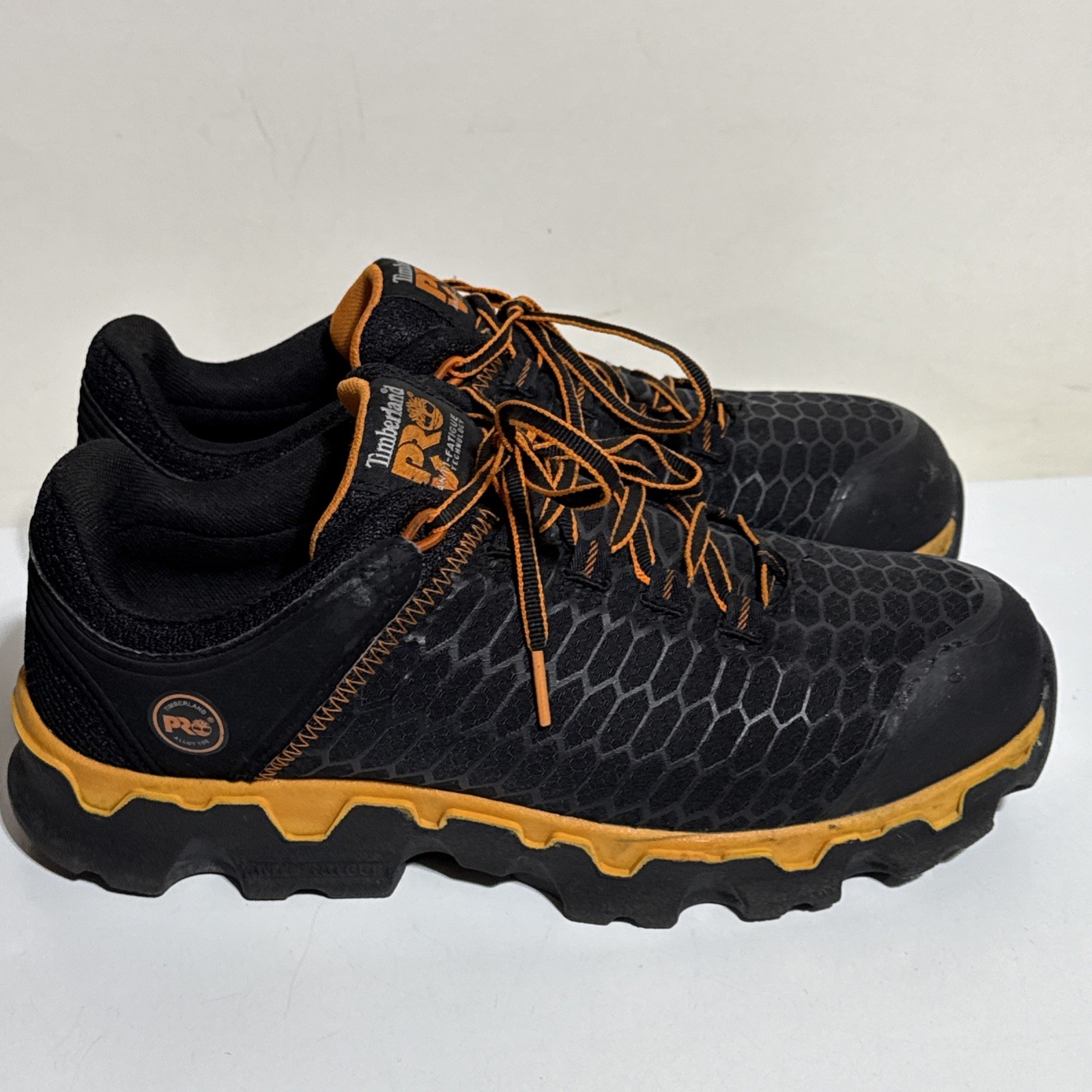 TIMBERLAND PRO Anti Fatigue Men’s 9 Work Shoes Alloy Toe A1B6S Black & Orange