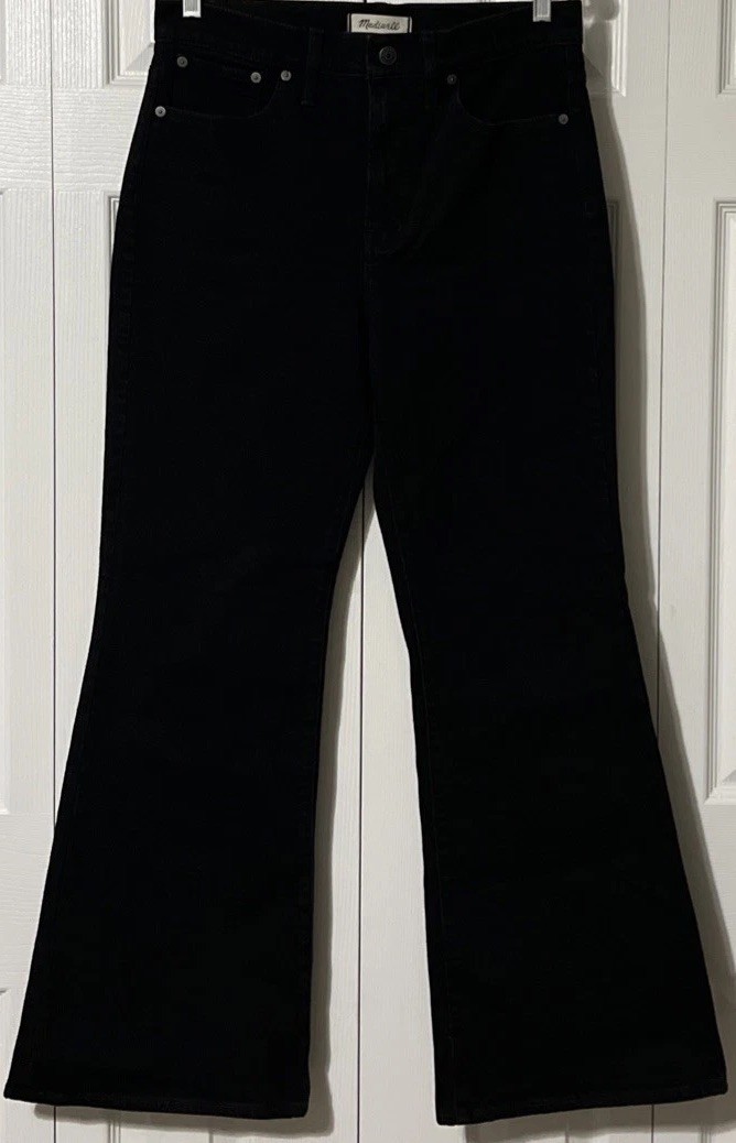 Madewell The Perfect Vintage Flare High Waisted Black Jeans SZ 28 (32×31)