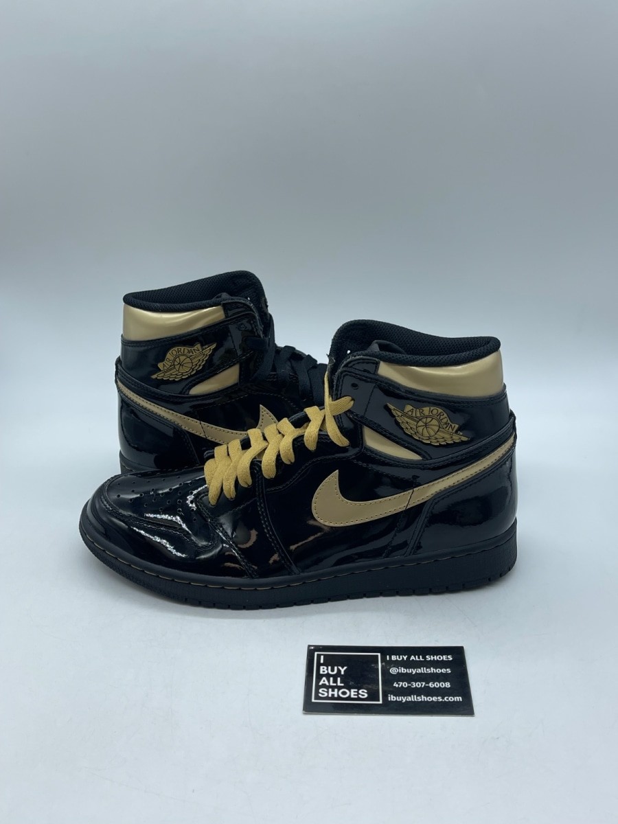 Jordan 1 Retro High Black Metallic Gold (2020) 9 (Moderately Wor Size 9 (No Box)