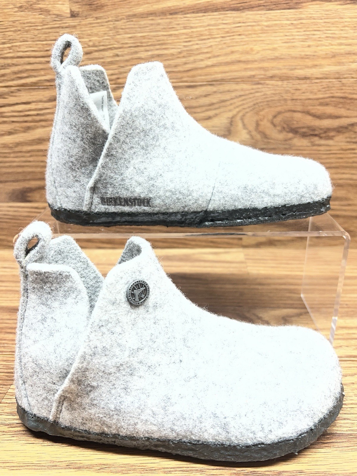 BIRKENSTOCK – Kids Size c11 (29) Andermatt Shearling Wool Felt Gray Boots NEW