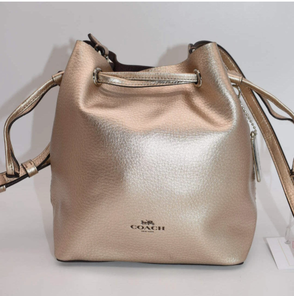 Coach Derby Metallic Leather Crossbody Bag in Rose