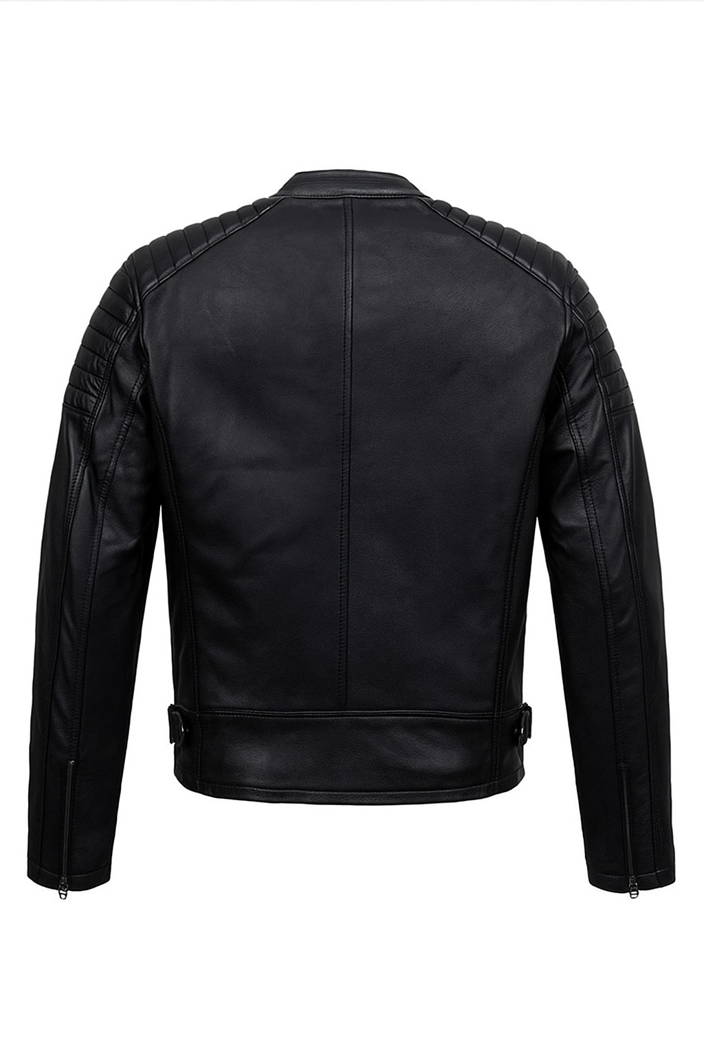 Cafe Racer Men’s Cowhide soft Leather Jacket Motorcycle Biker Style Black Jacket