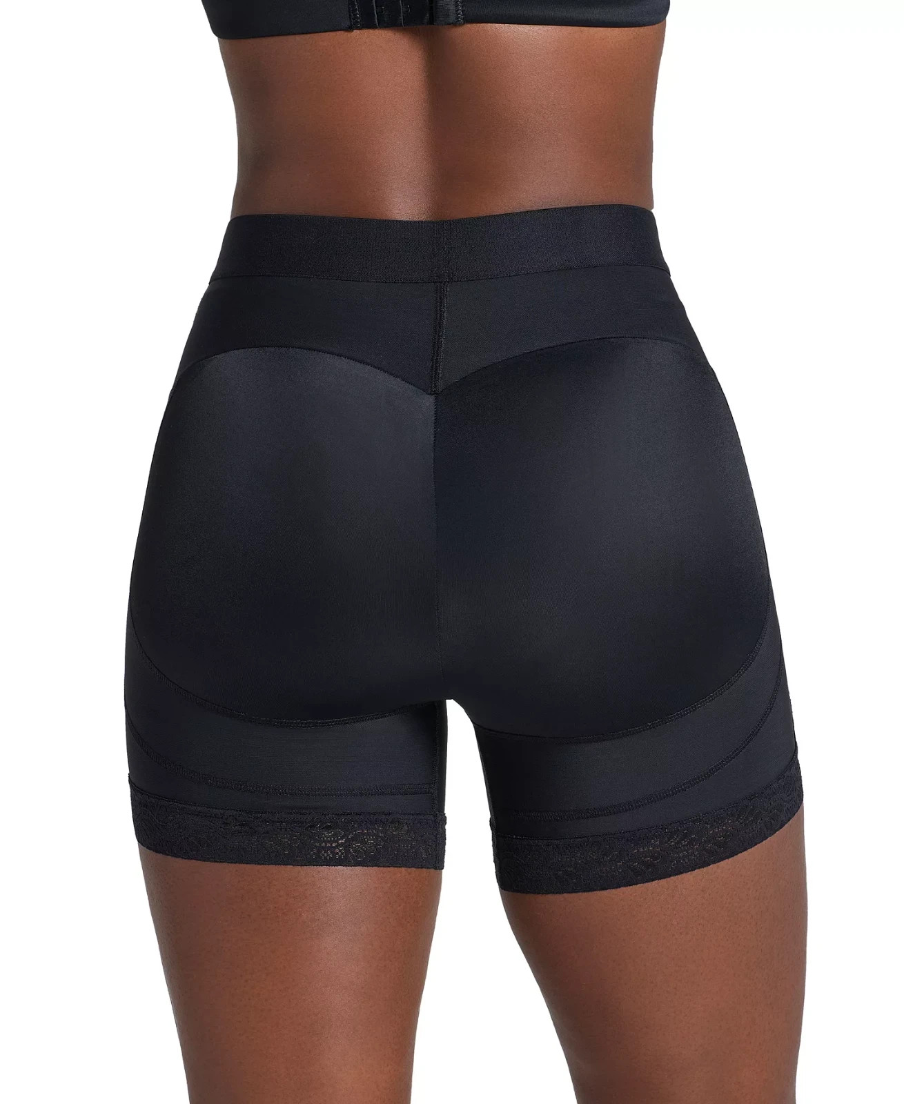 Leonisa Womens Mid Rise Sculpting Butt Lifter Shaper Shorts 012983 Size M Black