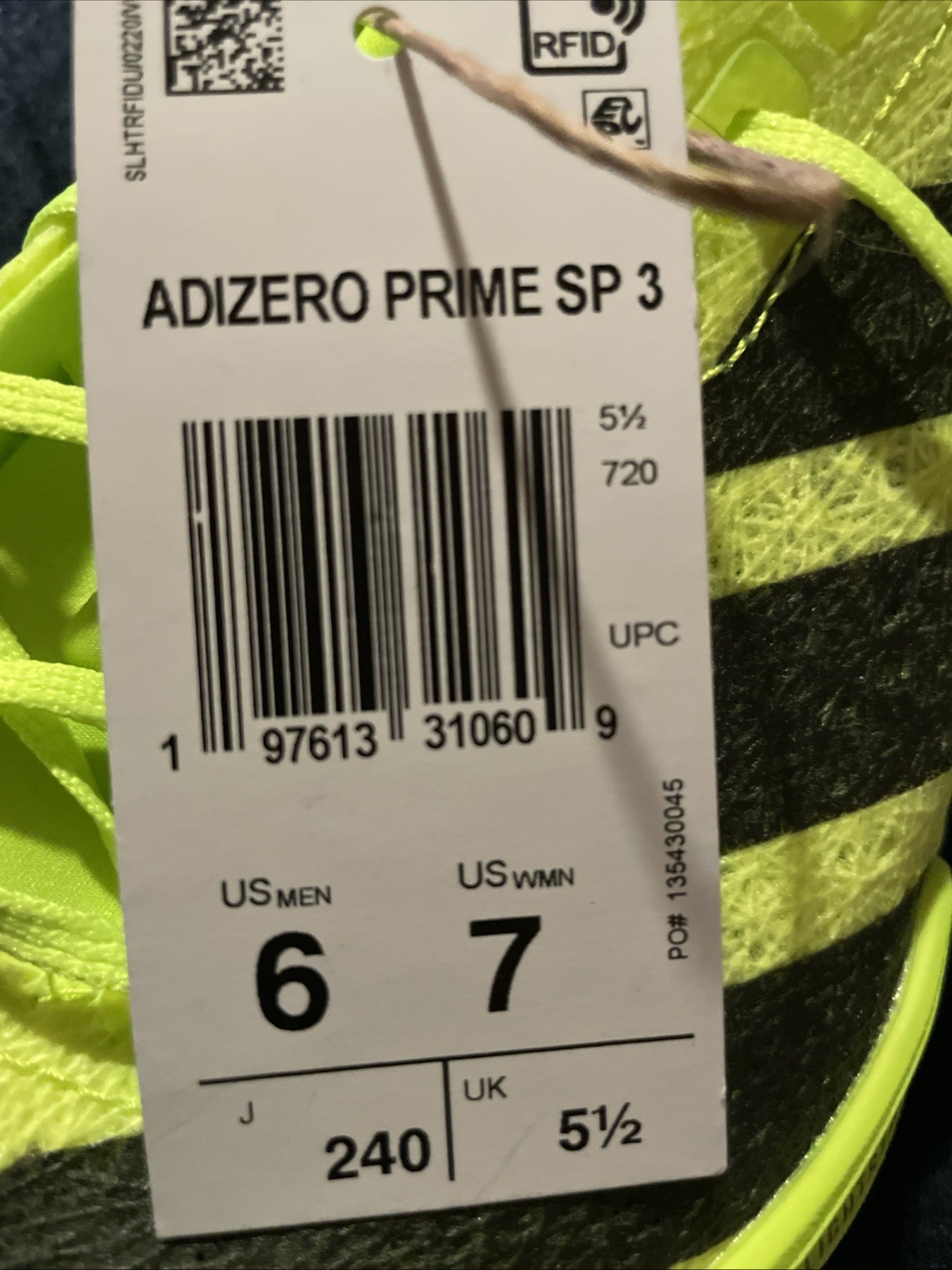 NWT adidas Prime SP3 Strung Men’s Size 6 Track Shoes + Spikes + Tool IH5800