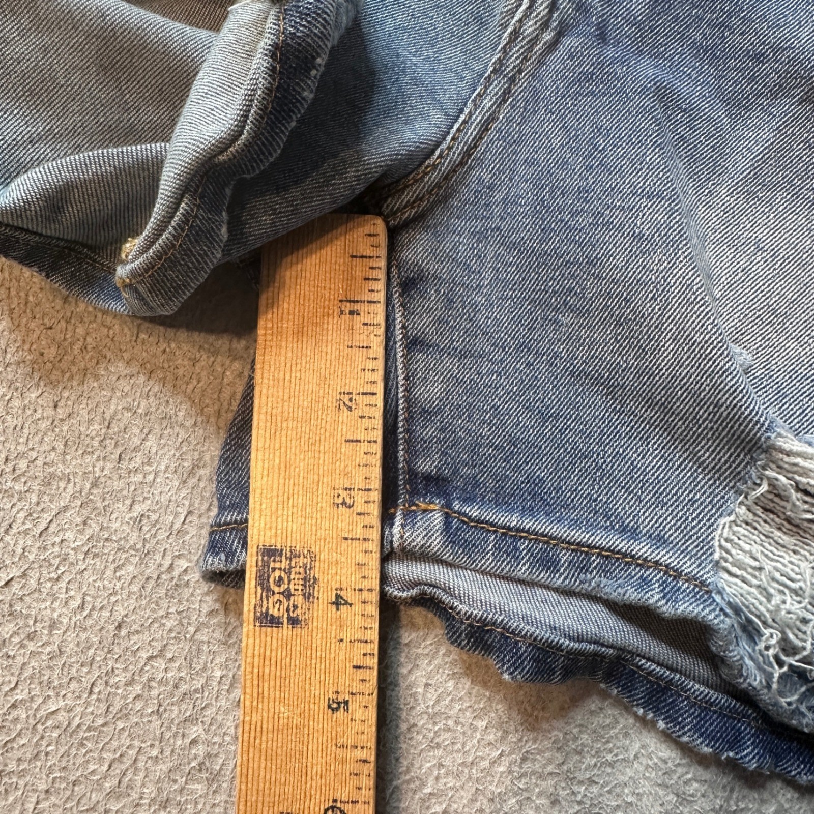 Buffalo Jean Shorts Womens 28 Blue Lexi Semi Hi Short Distressed Stretch Denim