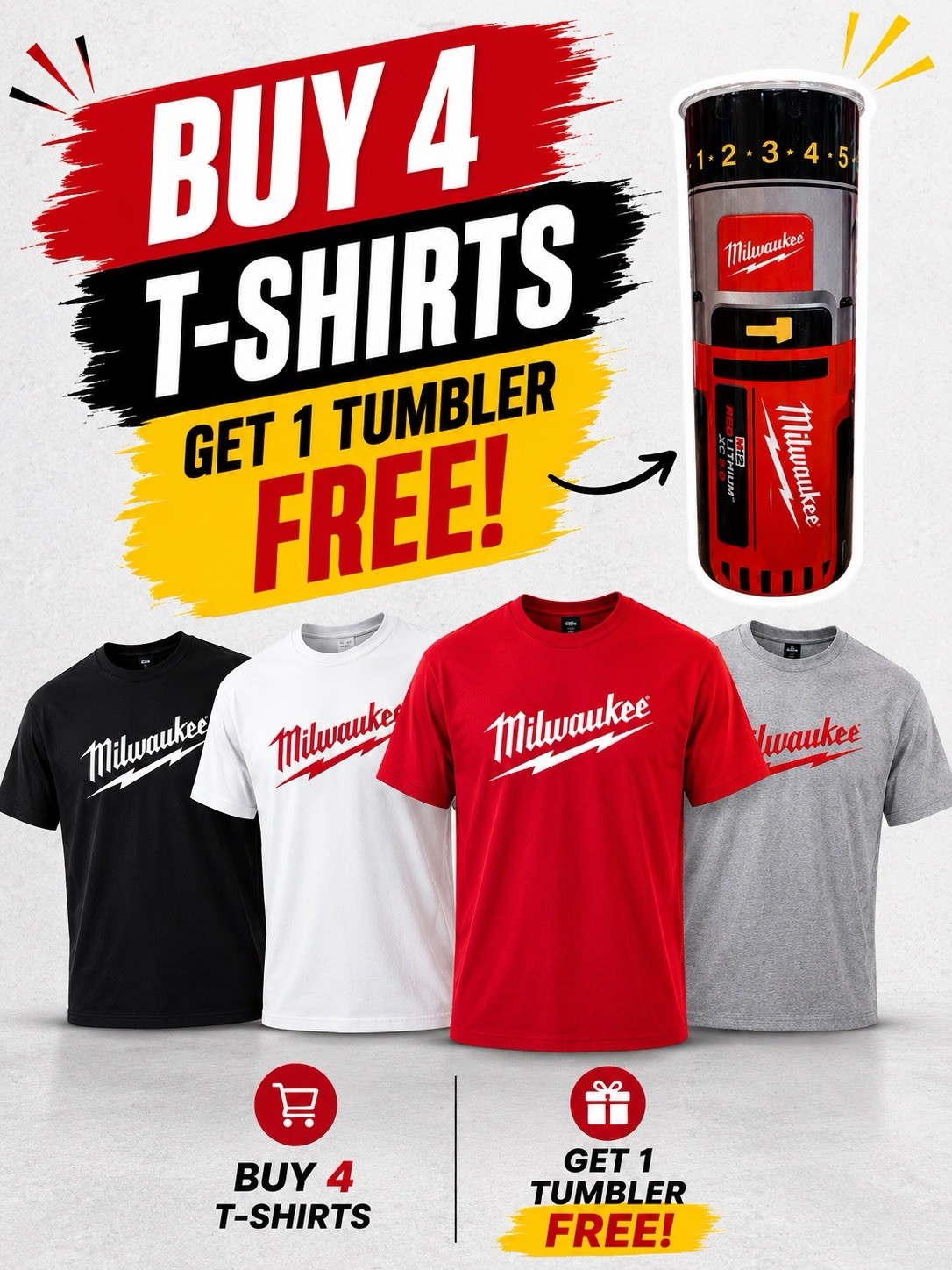 🔥 Milwaukee Inspired T-Shirts + FREE 20oz Tumbler Father’s Day Gift