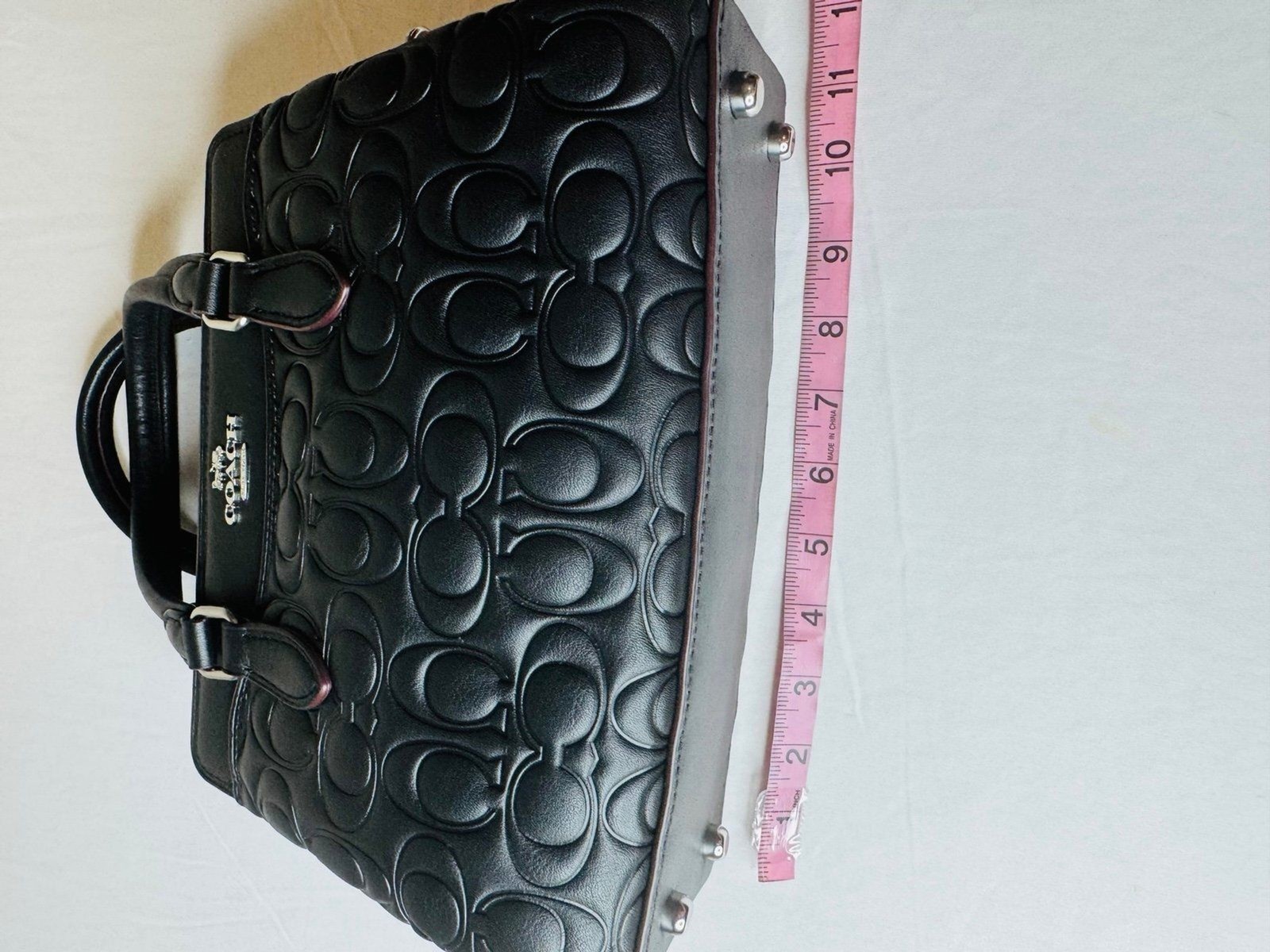 Coach Mini Darcie Carryall Bag br In Blocked Signature Canvas Black