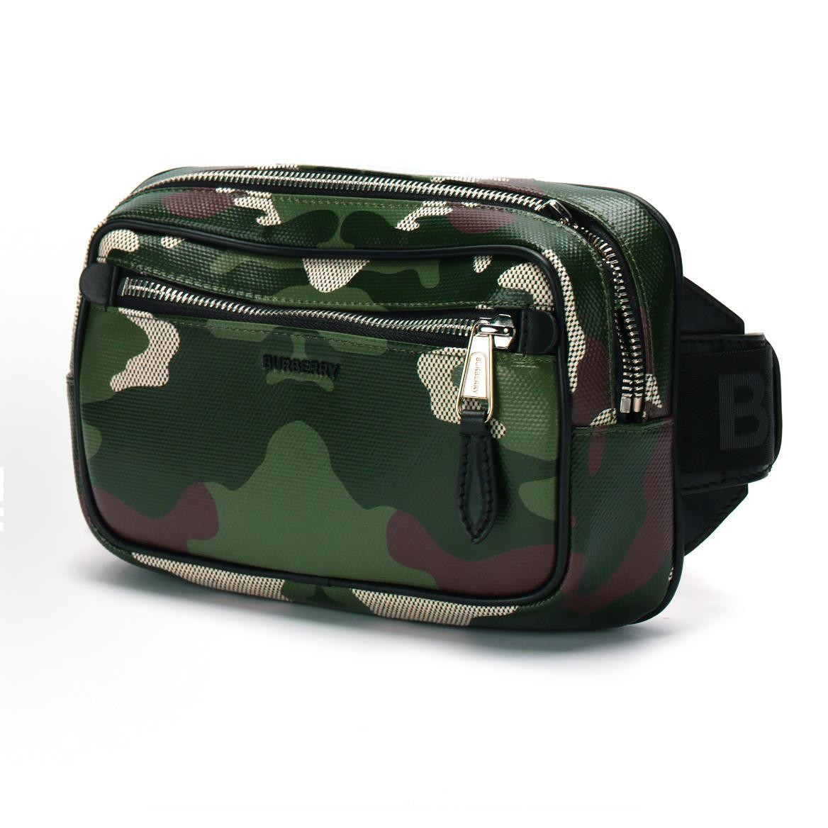 Burberry Camouflage Print Cotton Canvas Waist Bag – Unused #4929DR