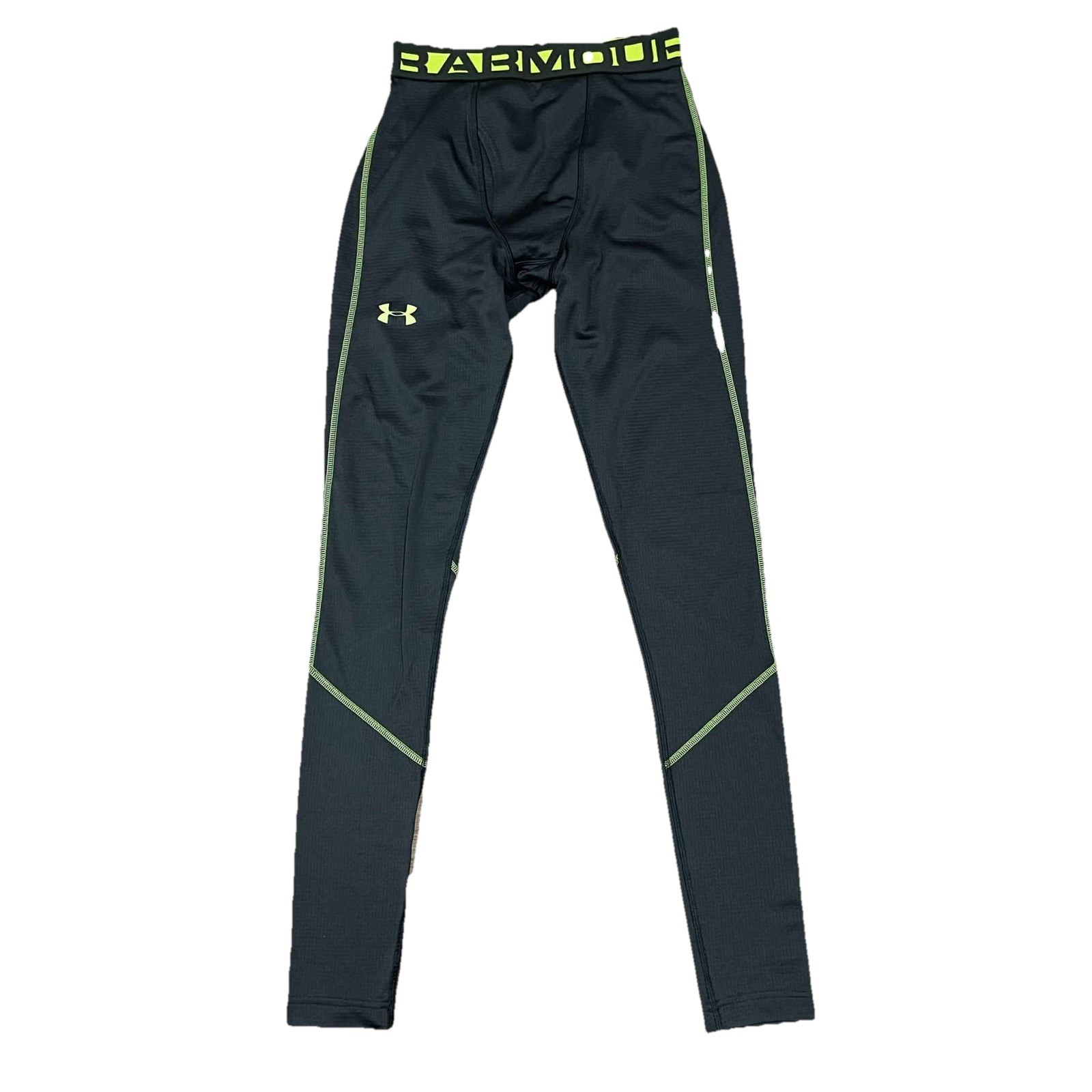 Under Armour Combine Training Compression Leggings Black Hyper Green Size S