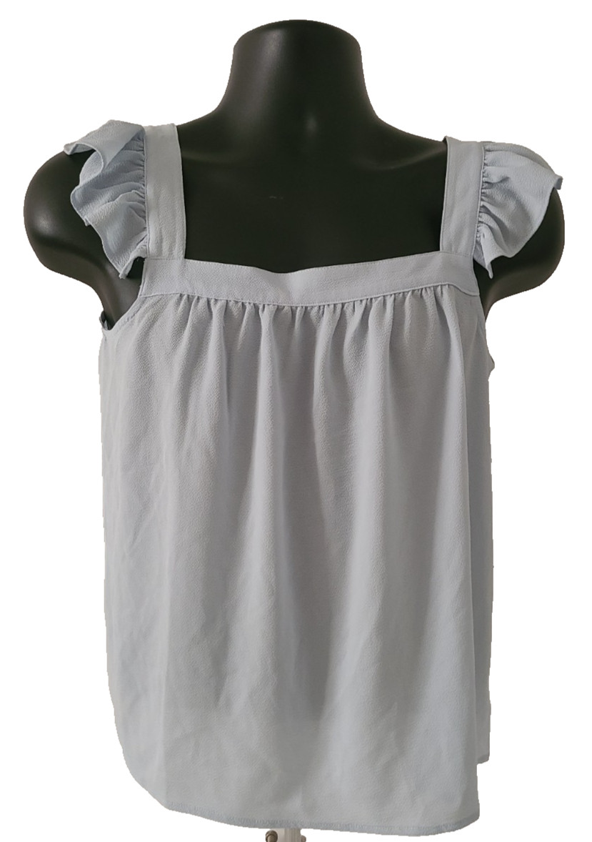 MICHAEL KORS Womens Top SIZE S Light Blue Square Neck Polyester Elastane
