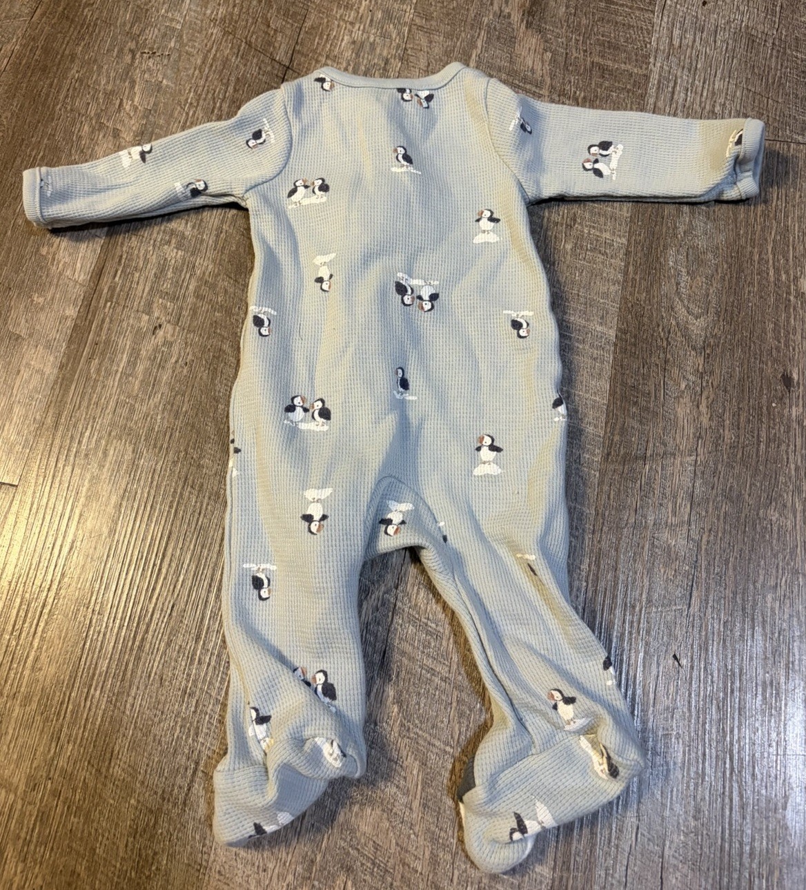 Carter’s Newborn Blue Penguin Animal Print Knit Cotton Footed Zip Sleeper