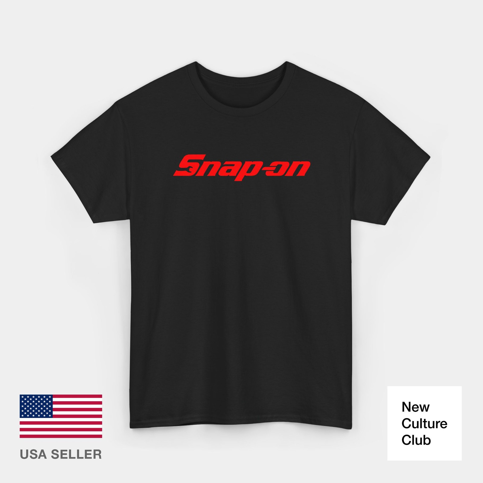 Snap On Tool Unisex Black Red Workwear Merch Inspired Design Heavy Cotton Tee