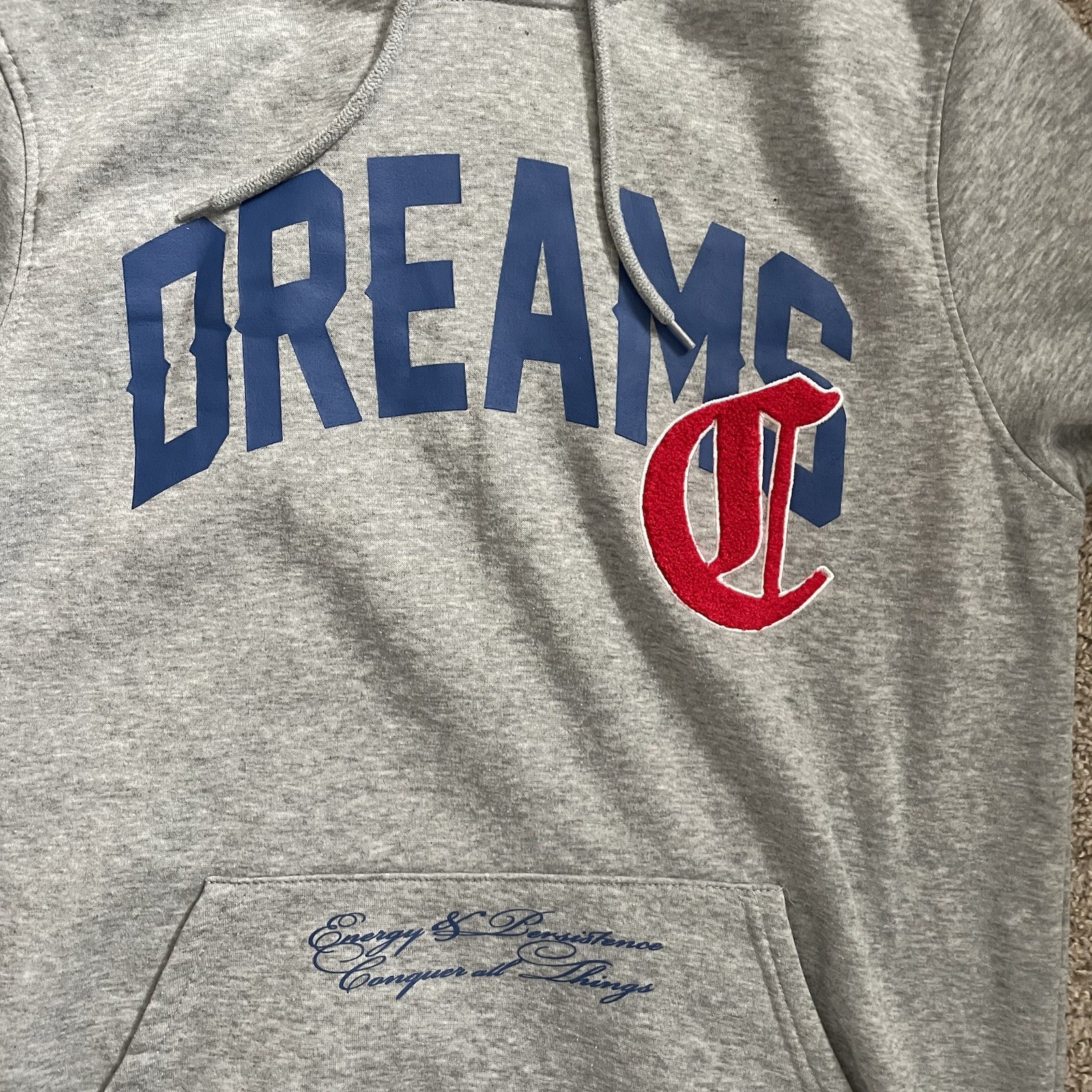 BROOKLYN TRADEMARK CLOTH MFG CO Gray Hoodie Sweatshirt Chasing Dreams Women’s L
