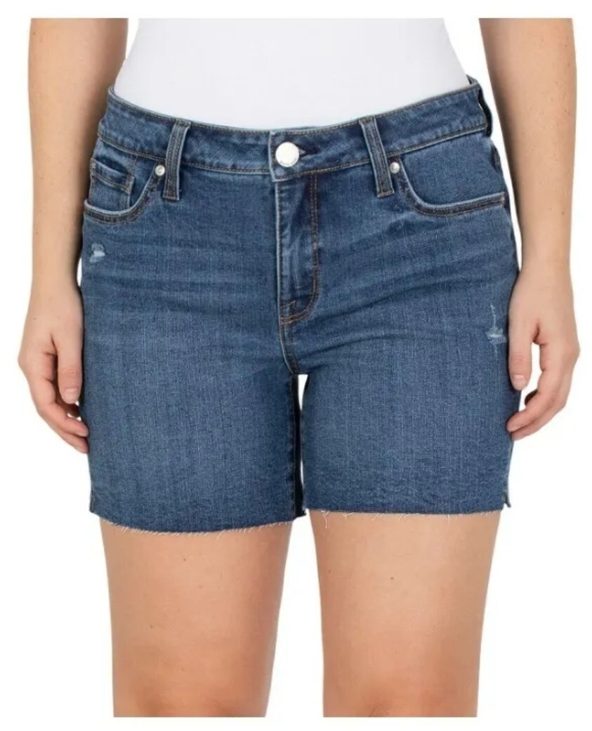 NWT Seven7 Women’s Denim Frayed Hem Slim Fit Weekend Short Wildfire Size 6