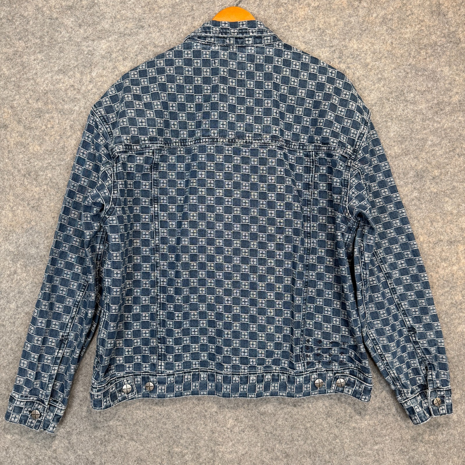 Ksubi Oh G Klassik Denim Trucker Jacket Mens Large AOP Monogram Logo Japanese