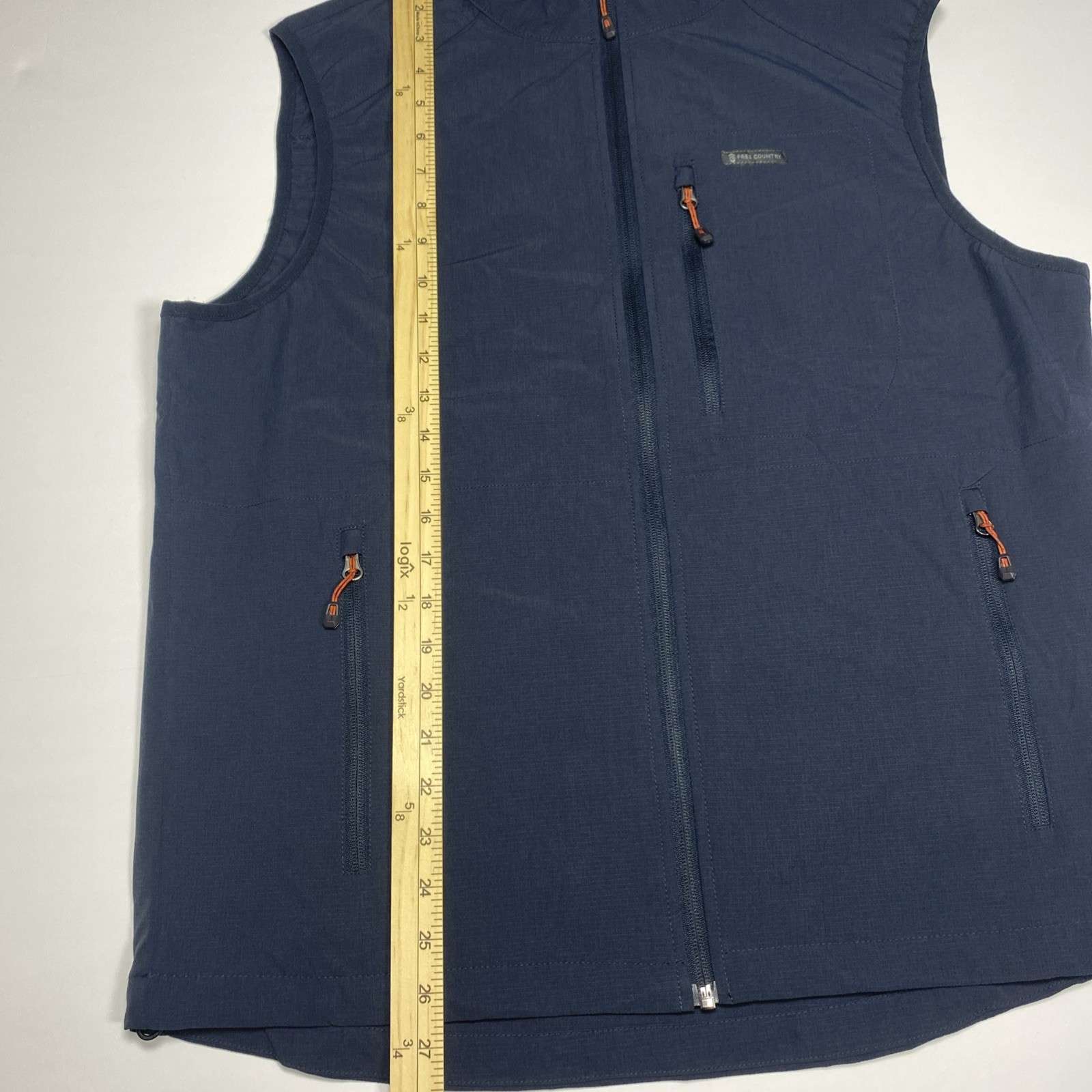 $80 Free Country Dark Navy Blue Stretch Rip Stop Adventure Vest Men’s Medium NWT