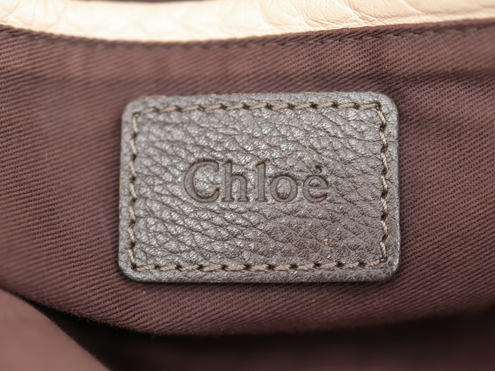 Chloe Paraty Hand Bag Gray Leather Authentic