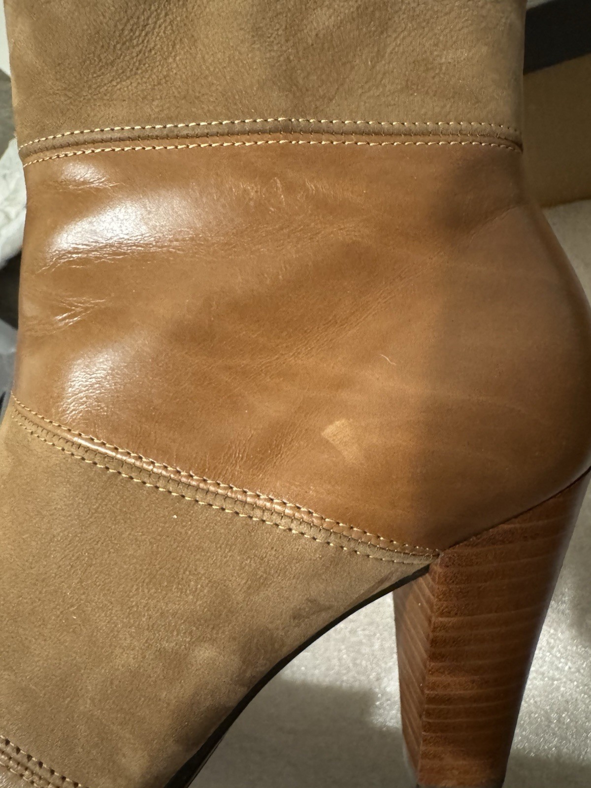 ECCO Shape 75 Women’s Brown Leather Ankle Bootie Zip Lined EU 38 US 7-7.5