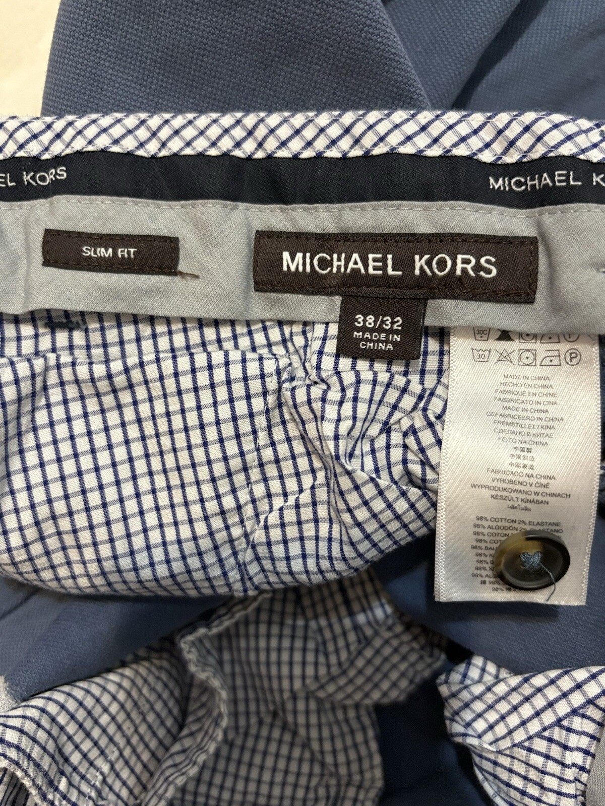 Men’s Michael Kors Pants Slim Fit Size 38 Blue