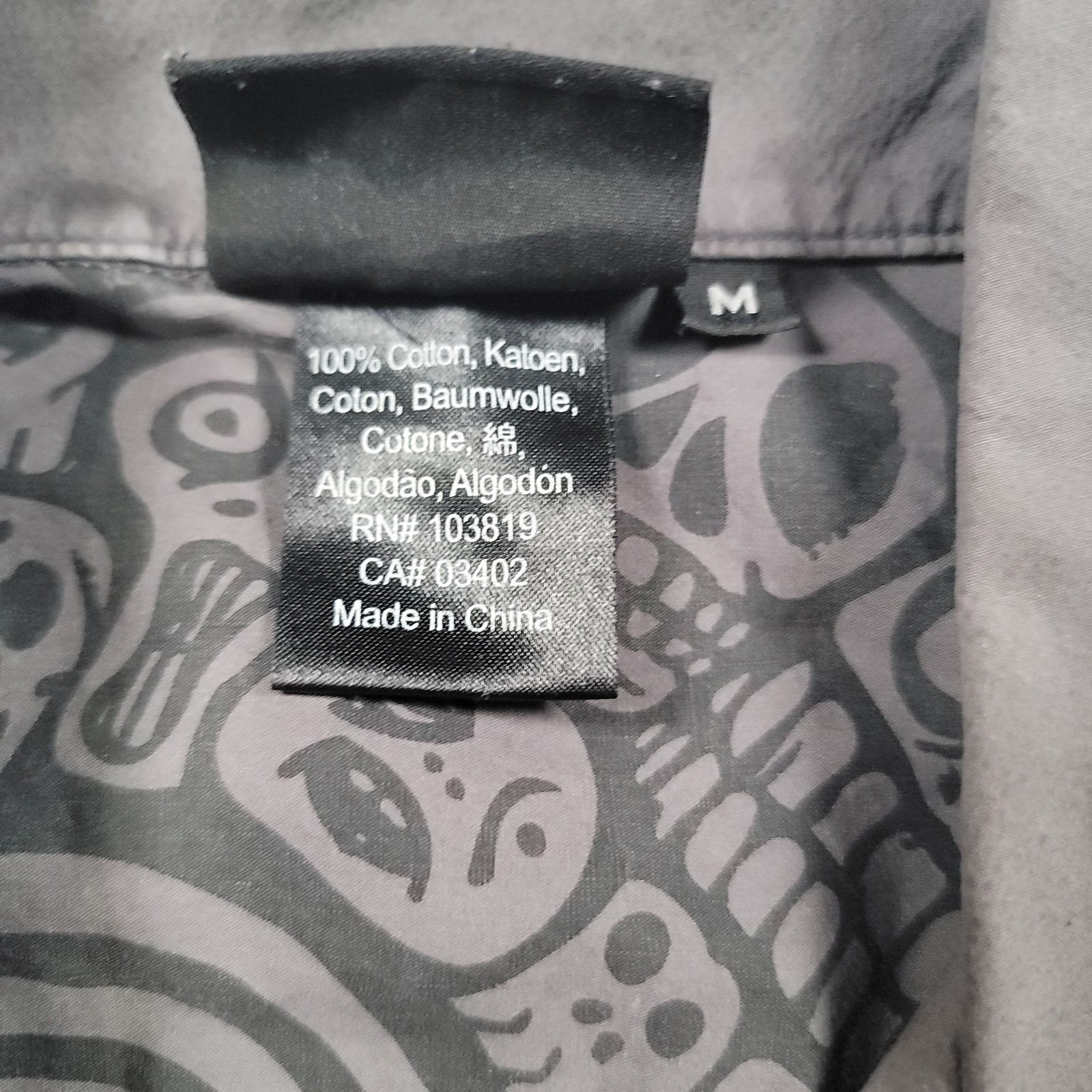 Harley Davidson H-DMC Shirt Mens Medium Gray Cotton Snap Front Biker
