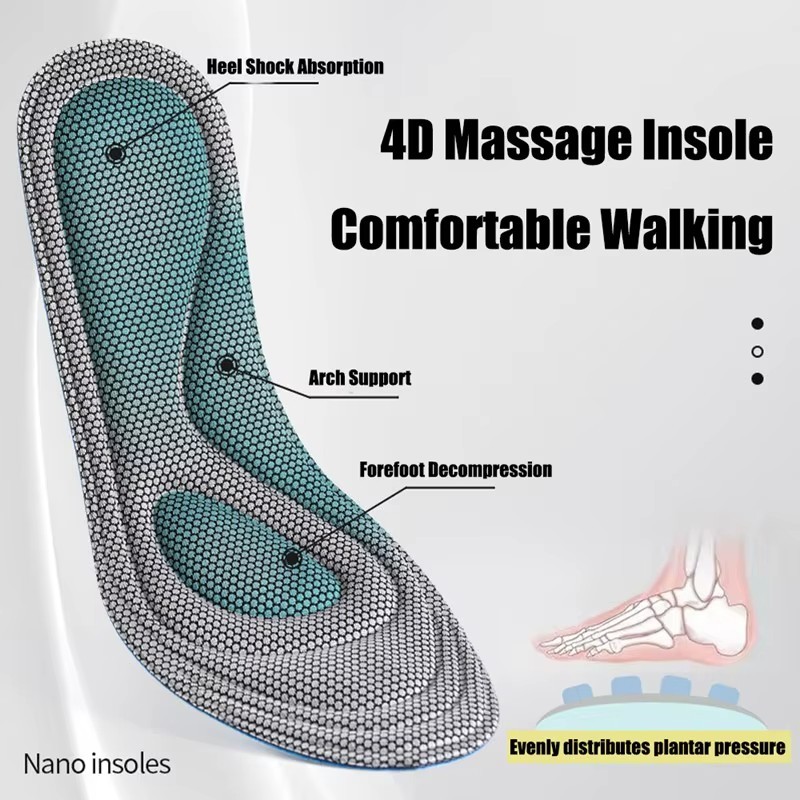 2/4 Pairs Memory Foam Orthopedic Insoles for Shoes Antibacterial Deodorization