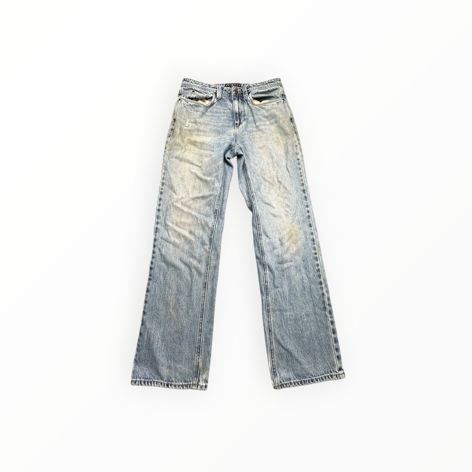 Empyre Jeans Mens 30 Blue Skids Straight Leg Distressed Light Wash Skate Denim