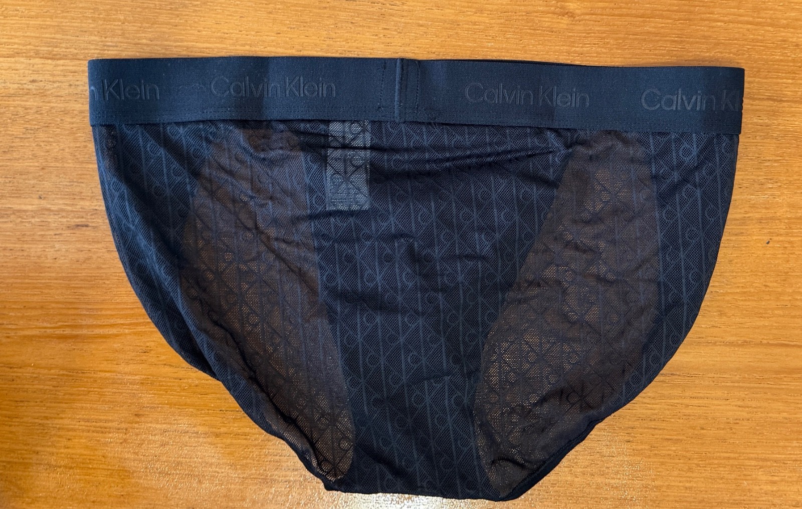 New Calvin Klein Microfibre Lace Brief, Black, Extra Large