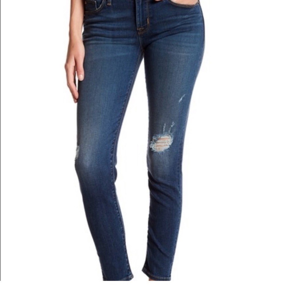 Hudson krista ankle super skinny distressed dark wash Jean. Size 28.