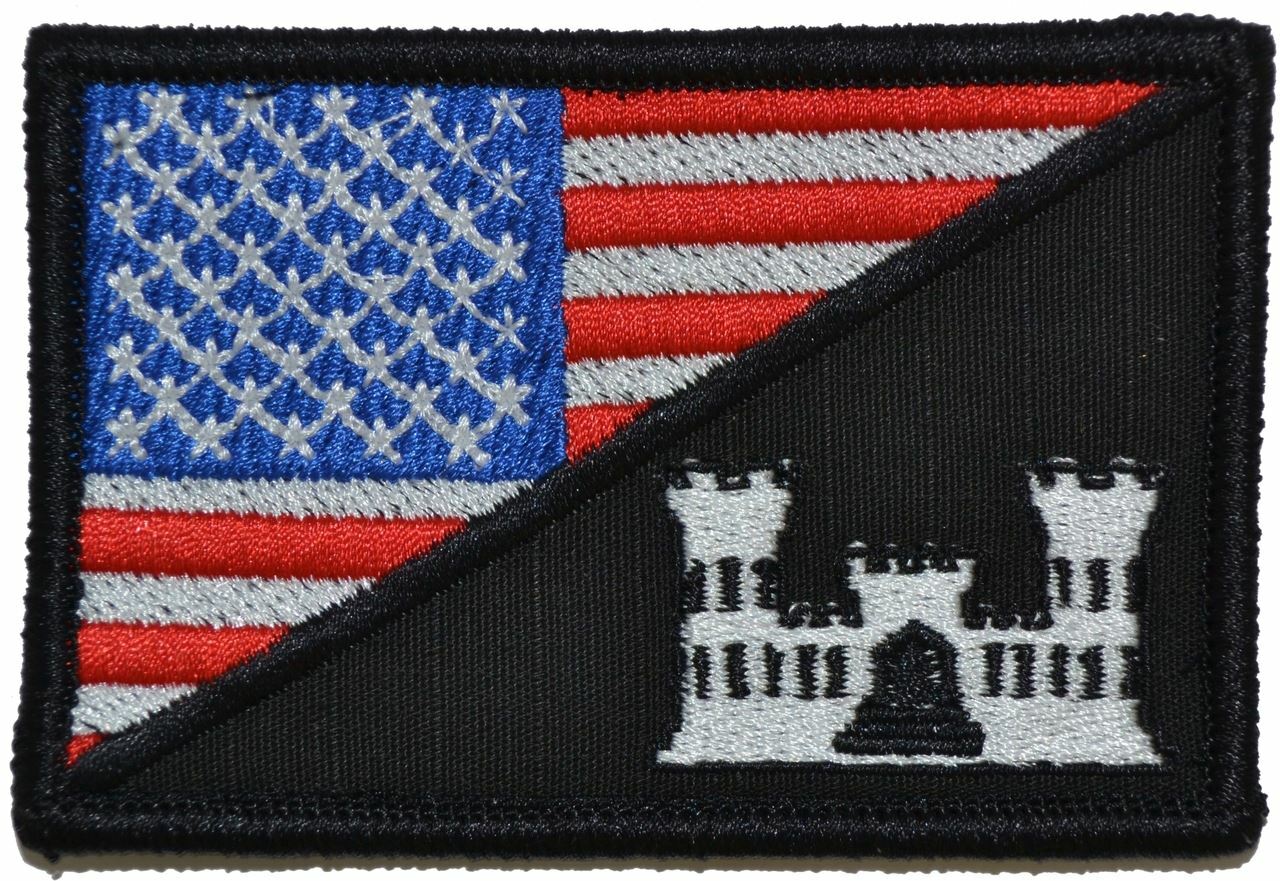 Army Engineer Castle USA Flag – 2.25×3.5 Patch