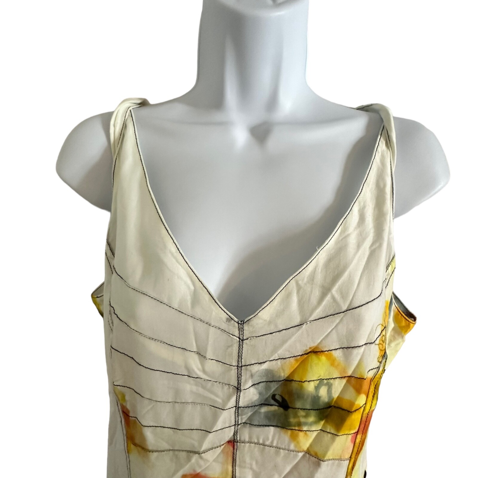 Apanage Femme dress size 8 watercolor print and embroidery
