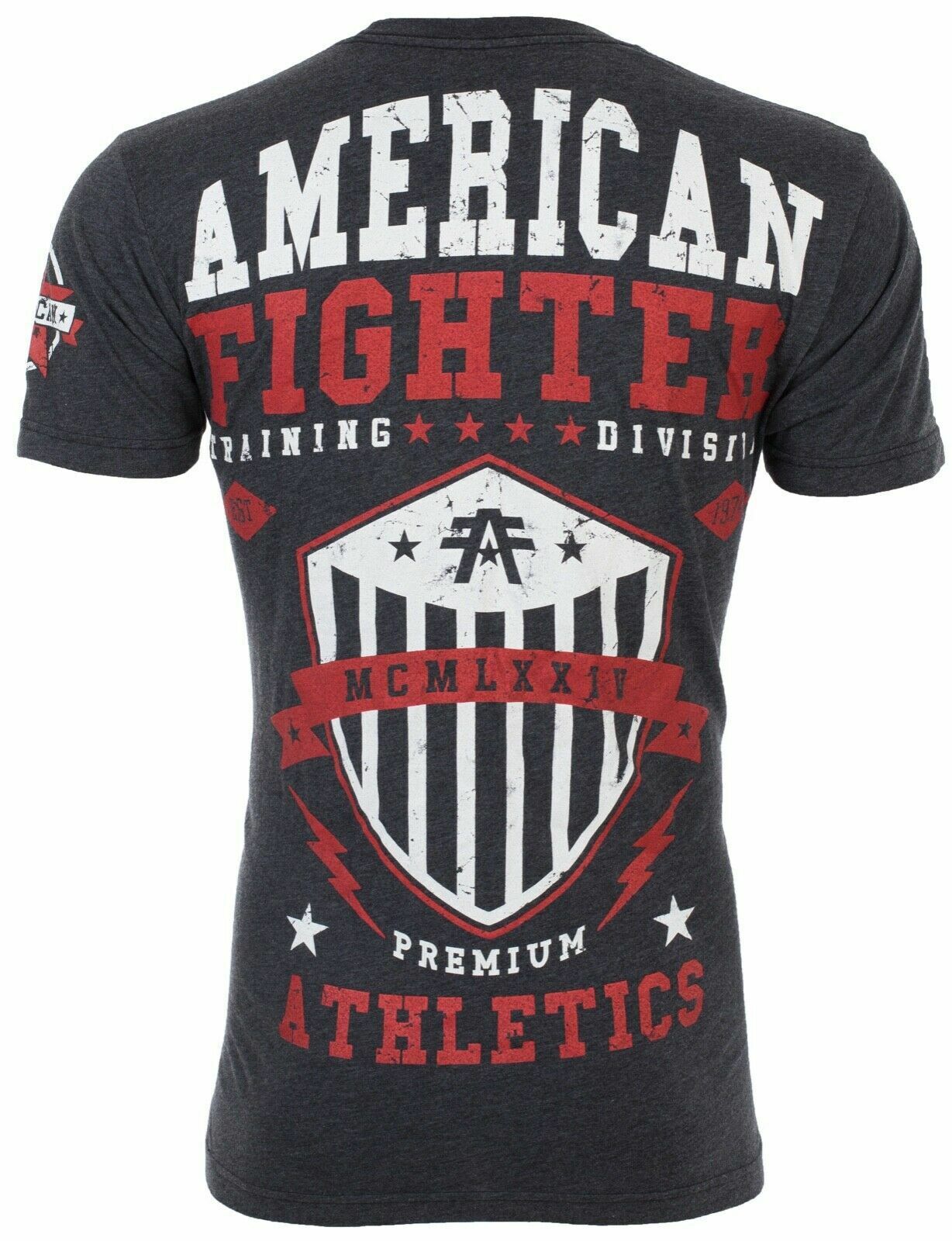 AMERICAN FIGHTER Dalton Black Red Athletic Mens Crewneck T-shirt S-3XL NWT