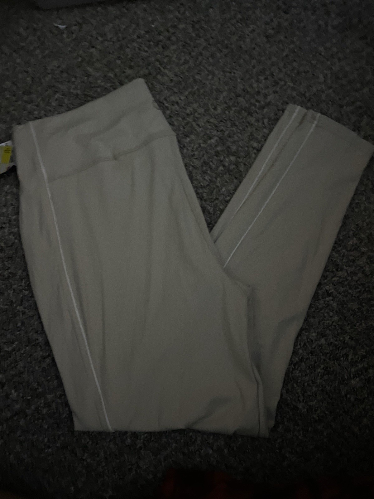 Pro Player Beige Solid Ankle Leggings Plus 2X Polyester Spandex
