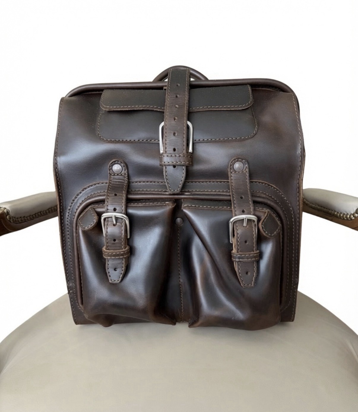 Saddleback Leather Co. – Big Mouth Leather Backpack in (DCB) Dark Coffee Brown