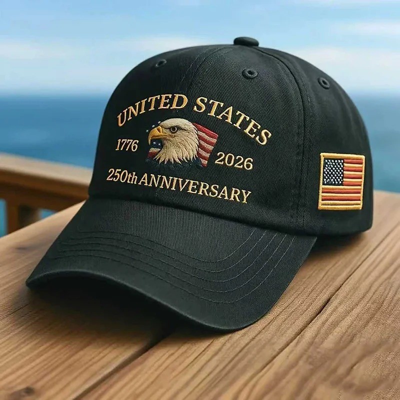 US 250th Anniversary Patriotic Eagle Baseball Cap Adjustable Sun Hat