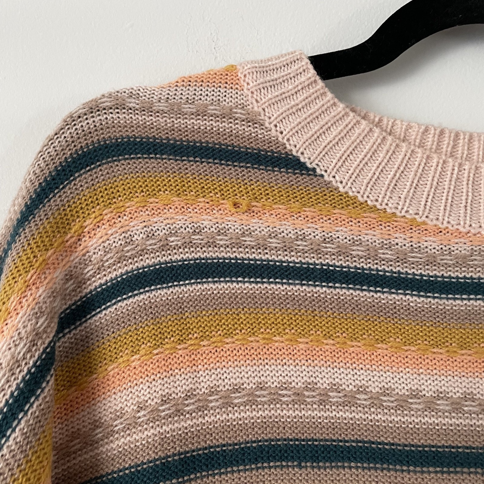 Easel Striped Oversized Slouchy Knit Sweater Size S Boho Casual Travel Lounge