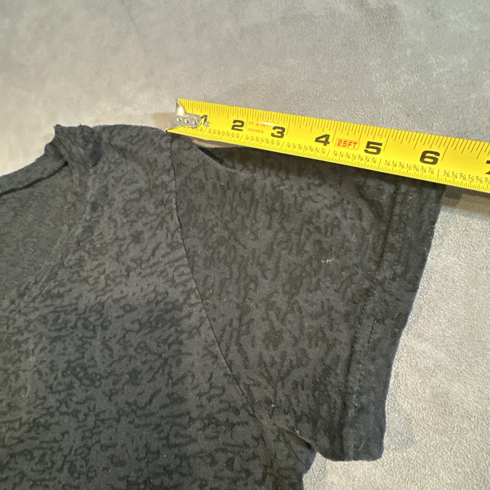 Y2K Grunge Indie Semi Sheer Burnout Tee Black Short Sleeve Fitted Top Womens XL
