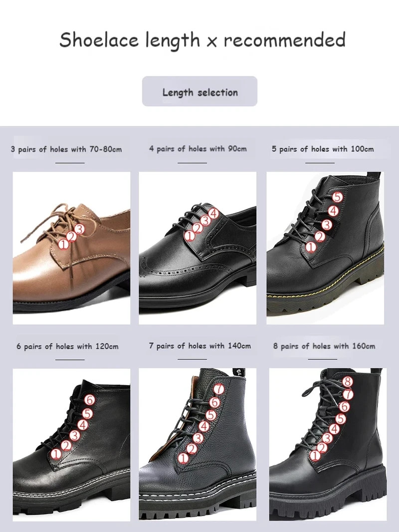 Cotton Waxed Shoe Laces round Leather Shoelaces for Oxford Boots Waterproof Shoe