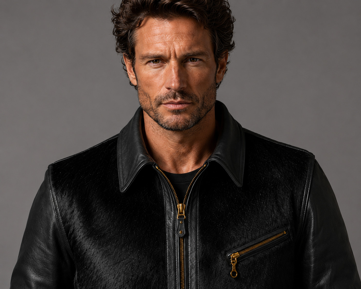 Men’s Genuine Cowhide Leather Jacket – Western Cowboy – Fashion Biker Coat