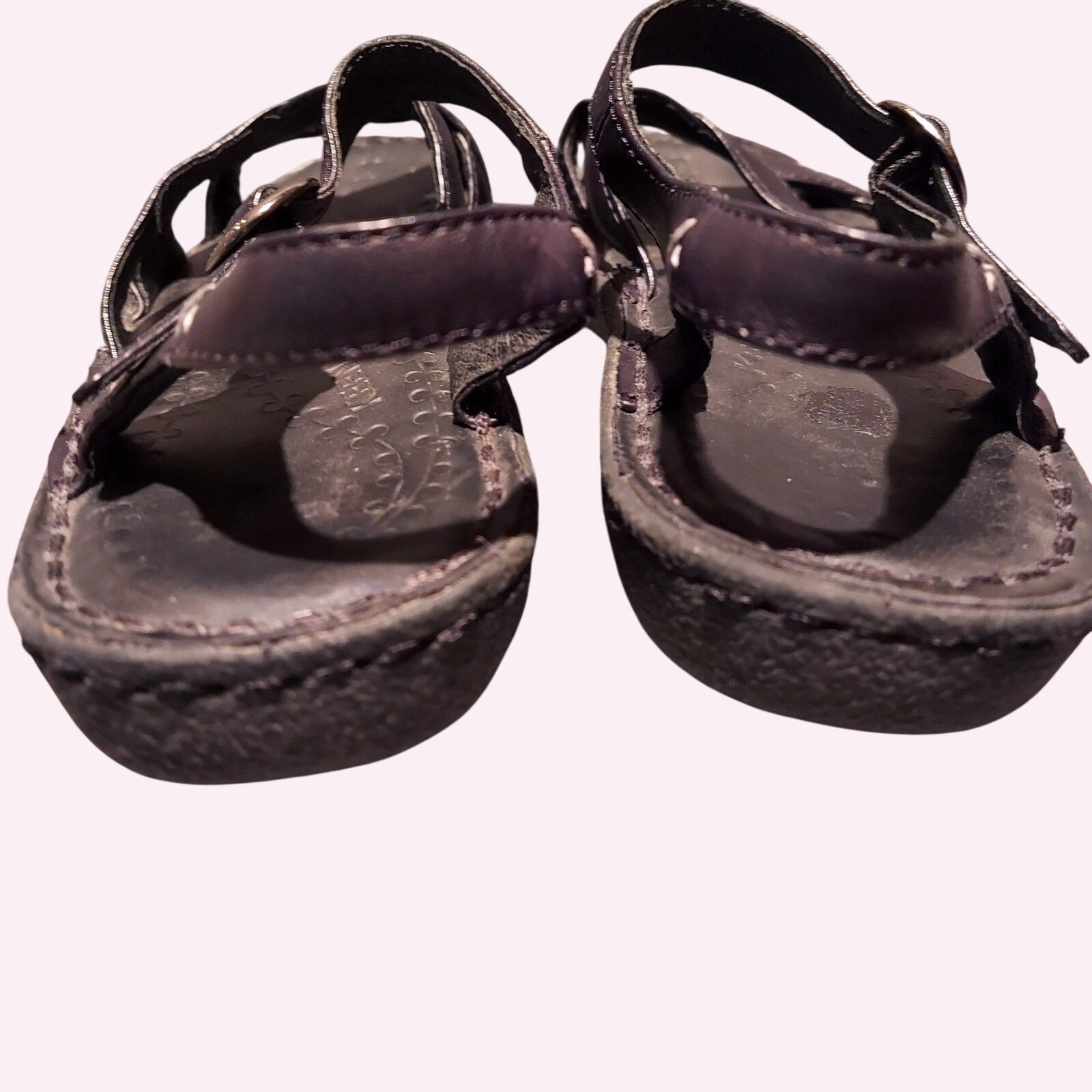 Keen Black Leather Strappy Travel Walking Sandals Ankle Strap Womens 7.5
