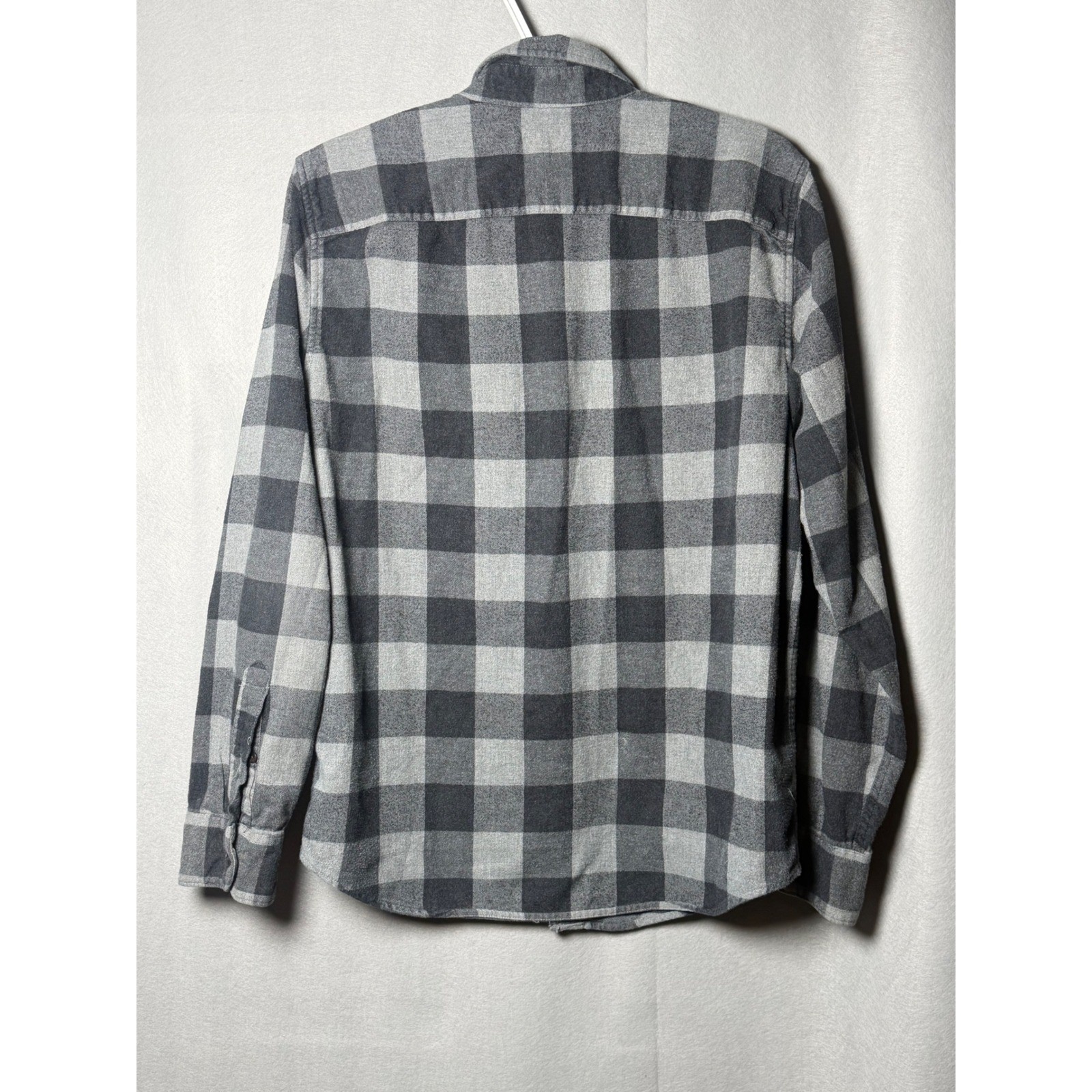 Abercrombie & Fitch Mens Medium Soft Flannel Shirt Grey Black Buffalo Check