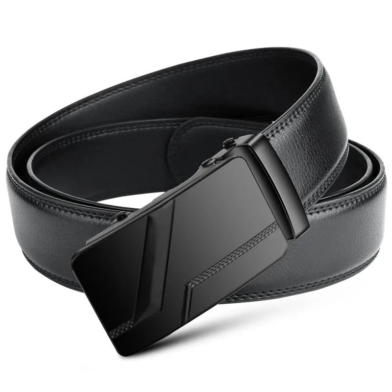 Men’s Luxury PU Leather Belt Metal Buckle Fashion Belt for Jeans Cargo Pants