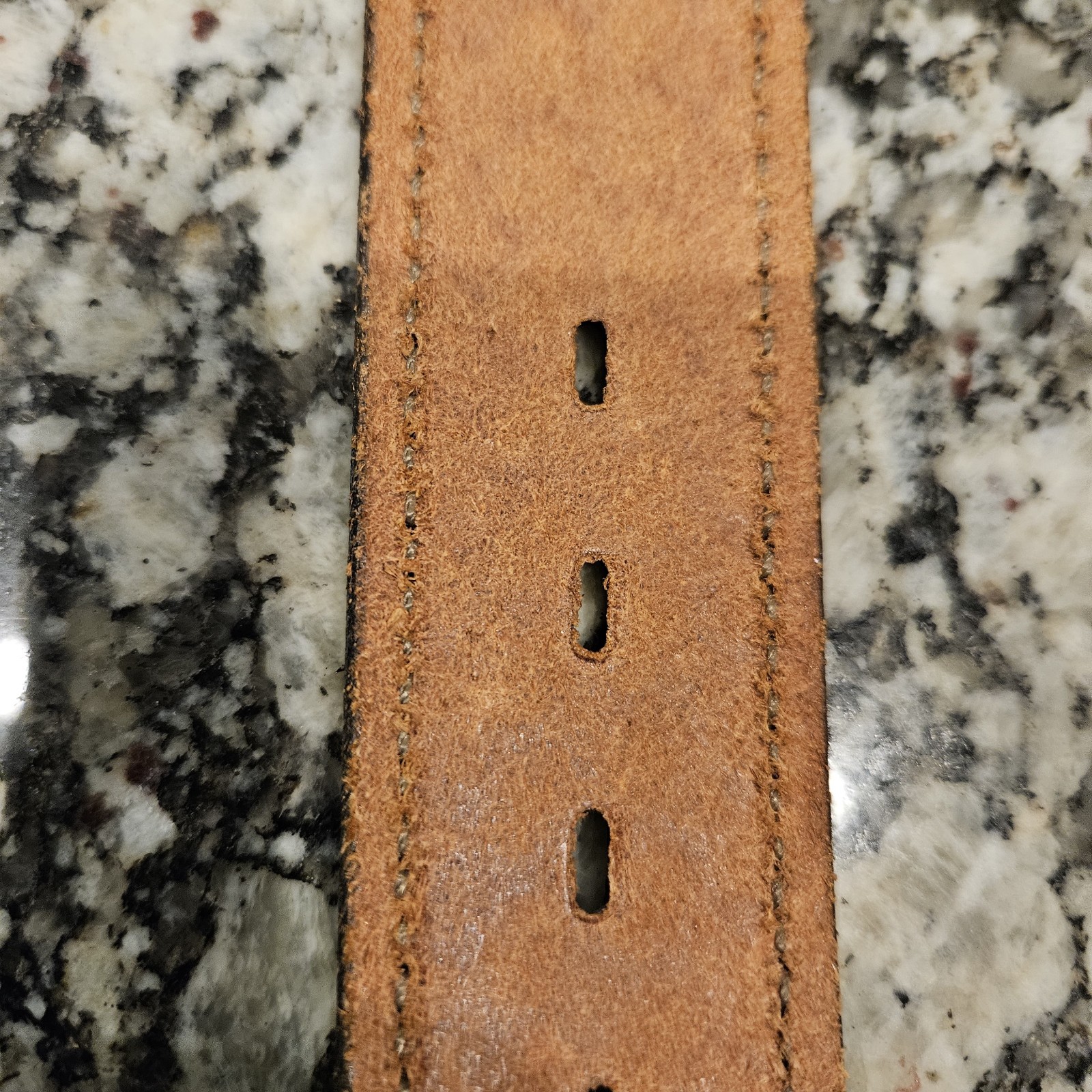 NWOT Rare Chambers Leather Money Belt 38 Brown Basketweave USA Hidden Zip, 1.5″