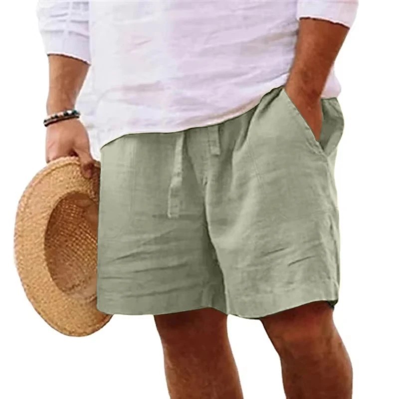 Men’s Cotton Linen Lightweight Gym Beach Shorts Summer Casual Fit Pants Fun Gift