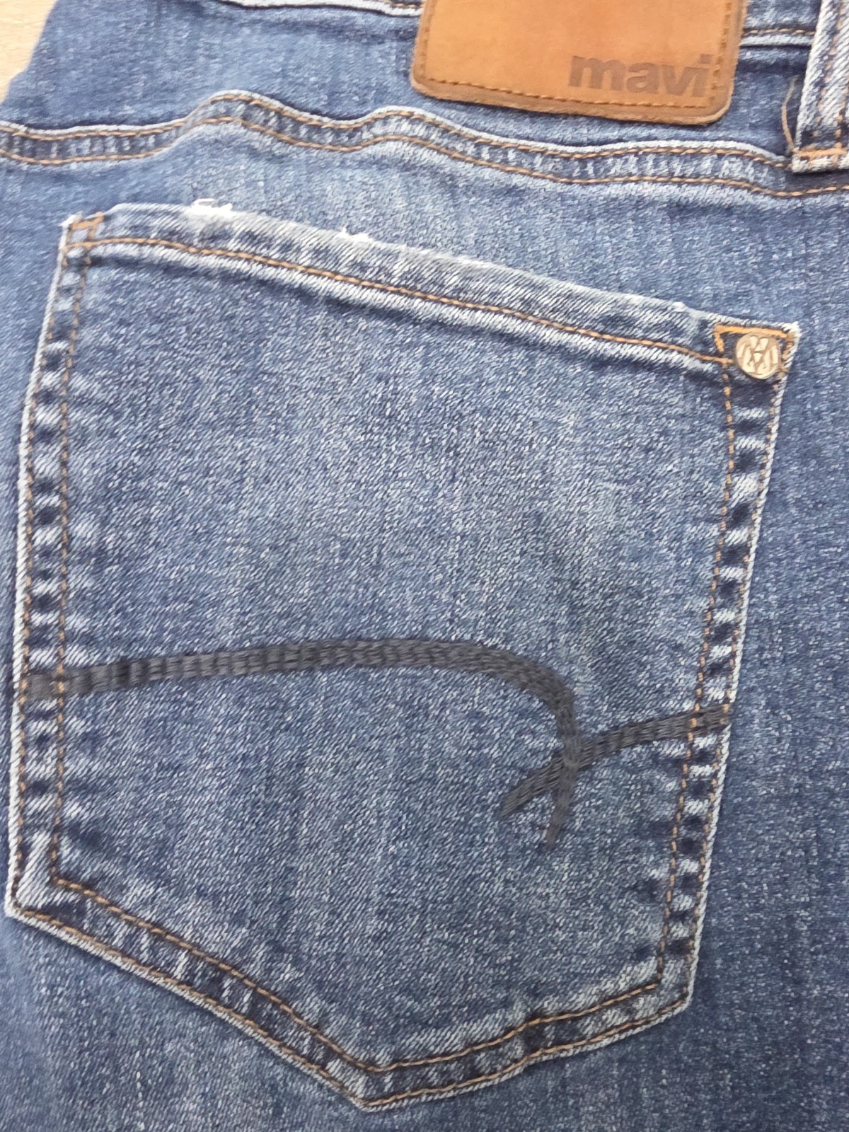 Mavi Jeans Men’s Zach Straight Leg Denim Jeans 36×32 Dark Wash 5 Pocket Zip Fly